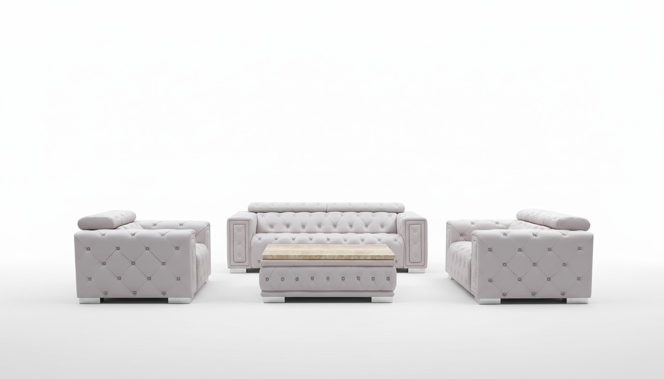 Three seater set 3+3 sofa set design Chesterfield couch leather sets New