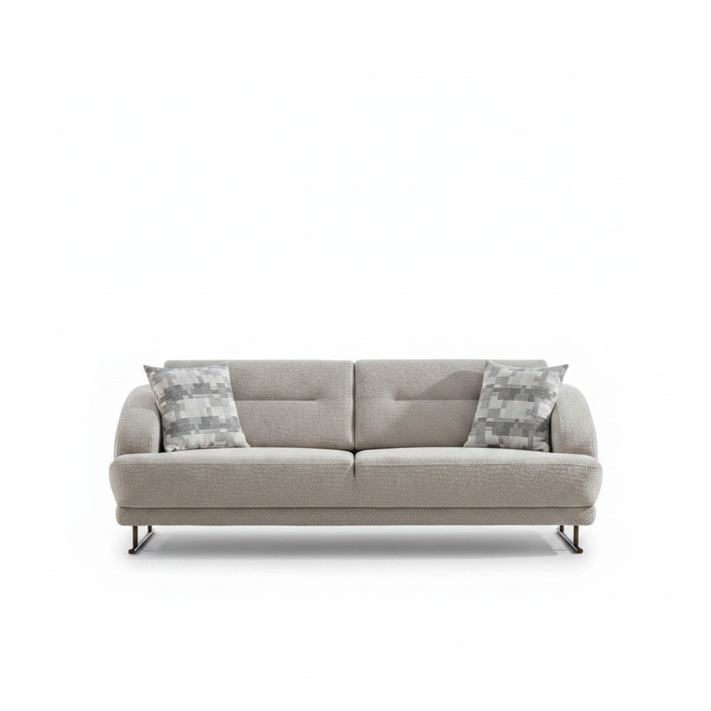 Three-seater sofa, fabric sofa, upholstered sofa, couch, gray, modern sofas.
