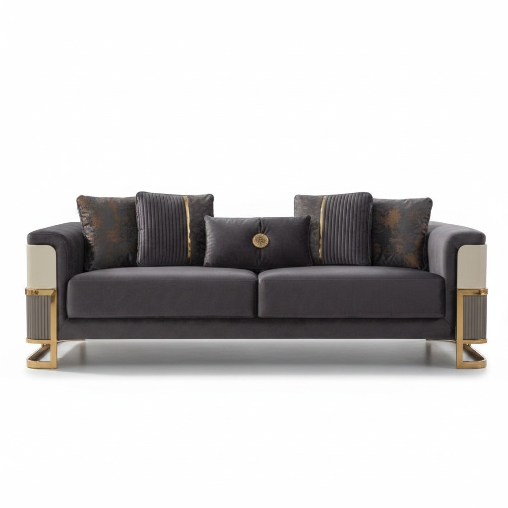 Three-seater sofa fabric sofa upholstered couch purple luxury sofas