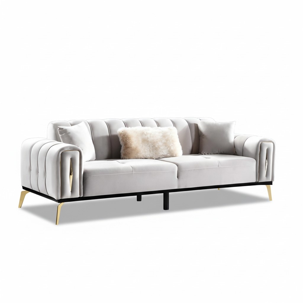 Three-seater sofa, luxury sofas, living room furniture, fabric design.