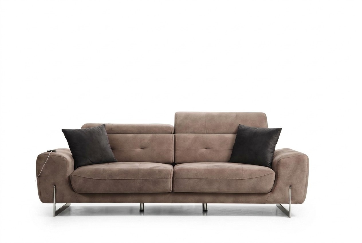 Three-Seater Sofa Couch Modern Style Design Upholstered Furniture Luxury Fabric