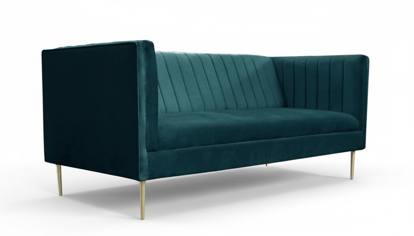 Three Seater Sofa Green Fabric Living Room Design Couches Upholstery Sofas Seating Furniture New