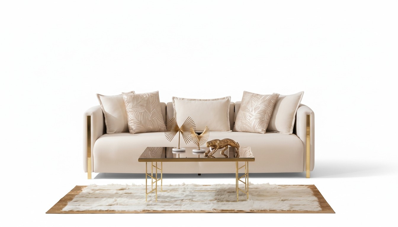 Three seater sofas upholstery luxury furniture modern sofa 3 seater textile couch 245cm