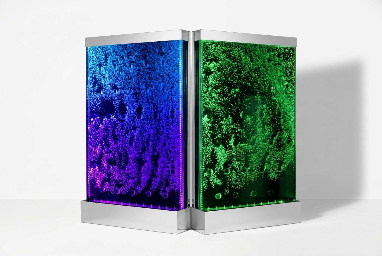Decorative luxury wall water partition in modern style with RGB colour changing LED 120x200 size