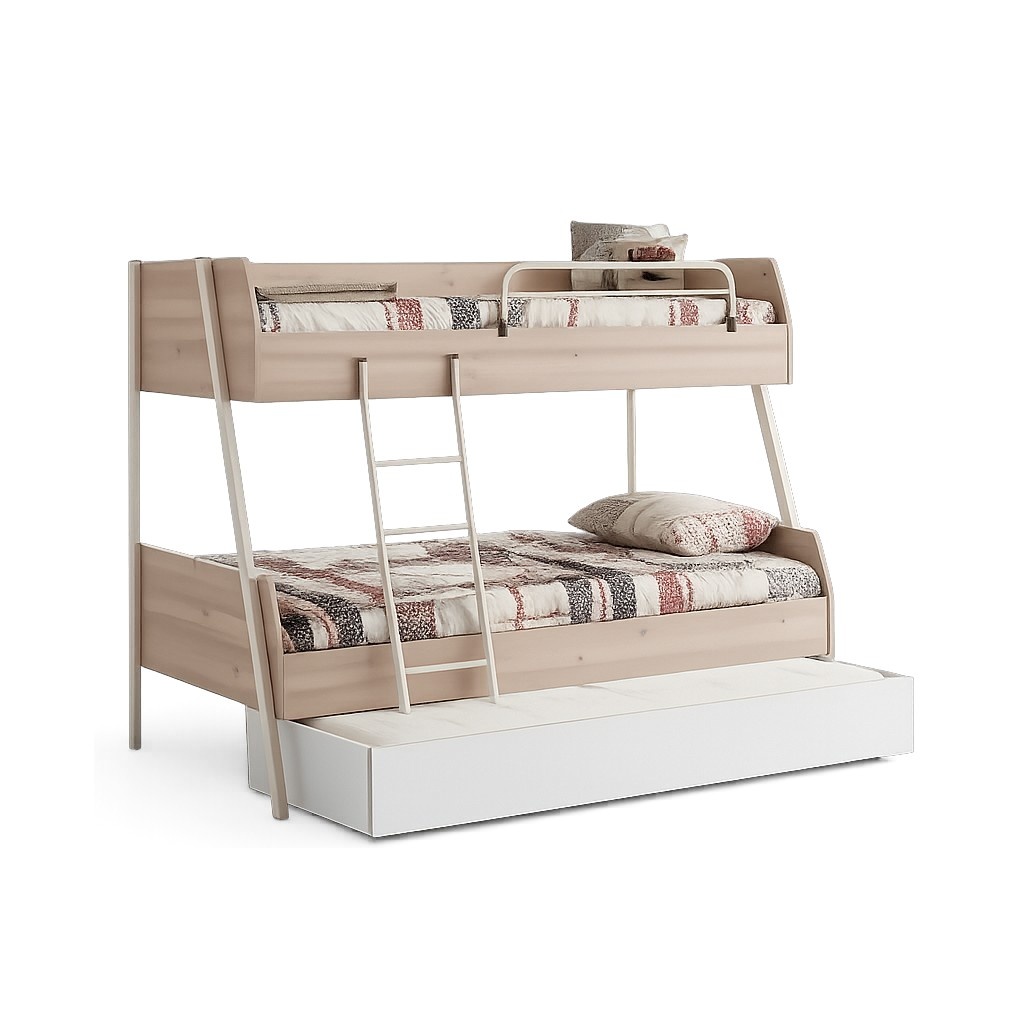 Triple bunk bed double bunk bed with three beds