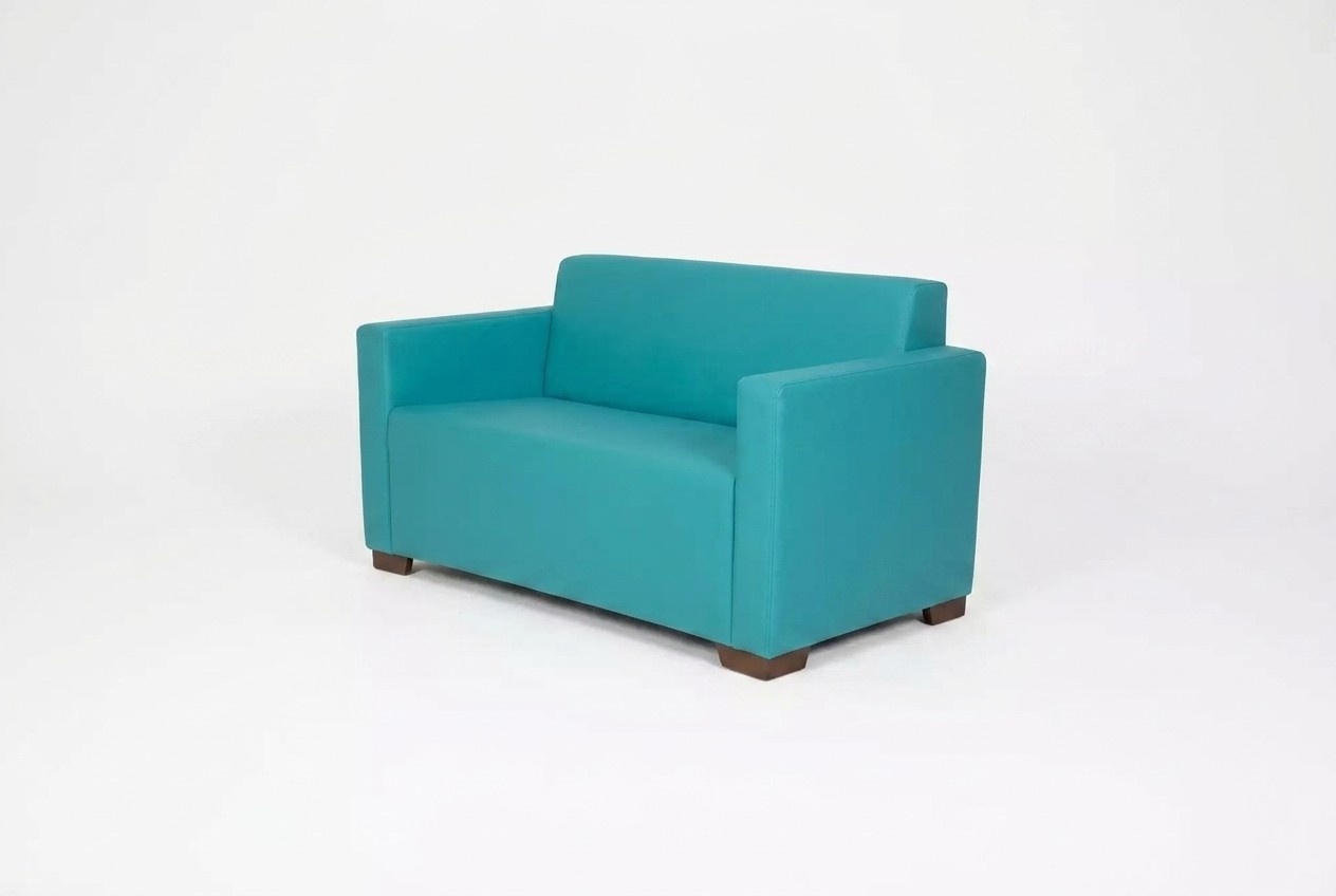 Turquoise Two Seater Upholstered Furniture Study Modern Sofa Couch