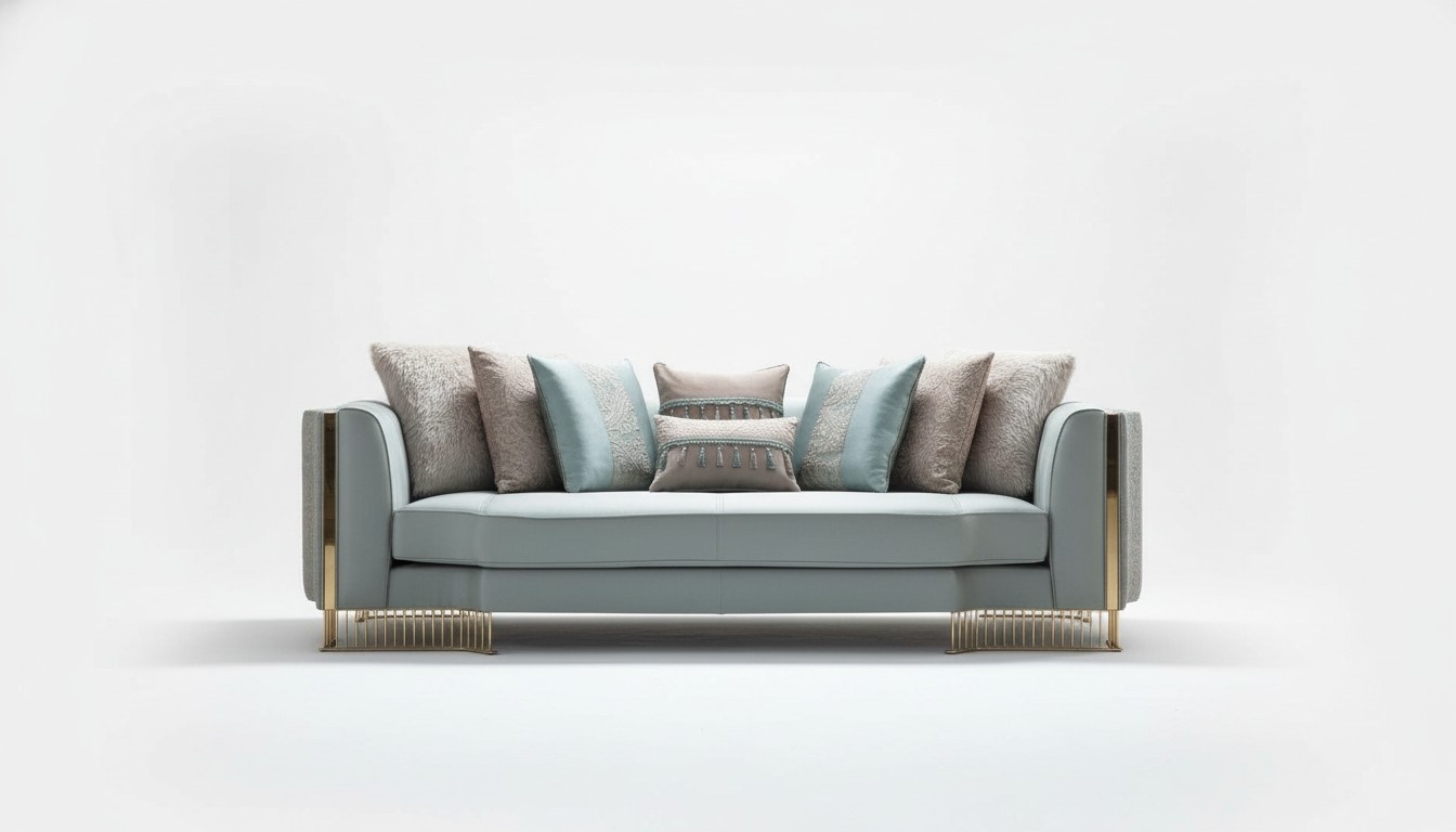 Turquoise Couch Three-Seater Sofas Furniture Sofa Elegant Villa Decoration