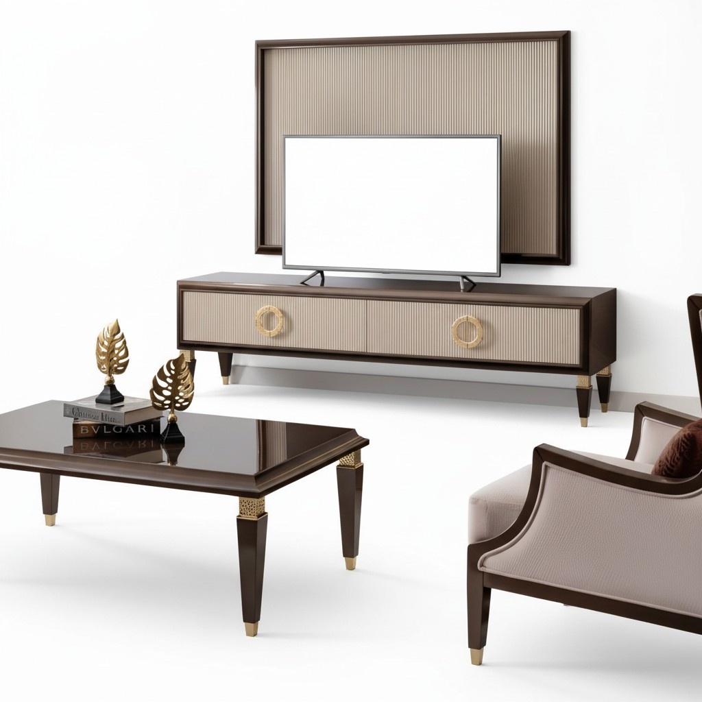 TV lowboard & wall panel – stylish living room set