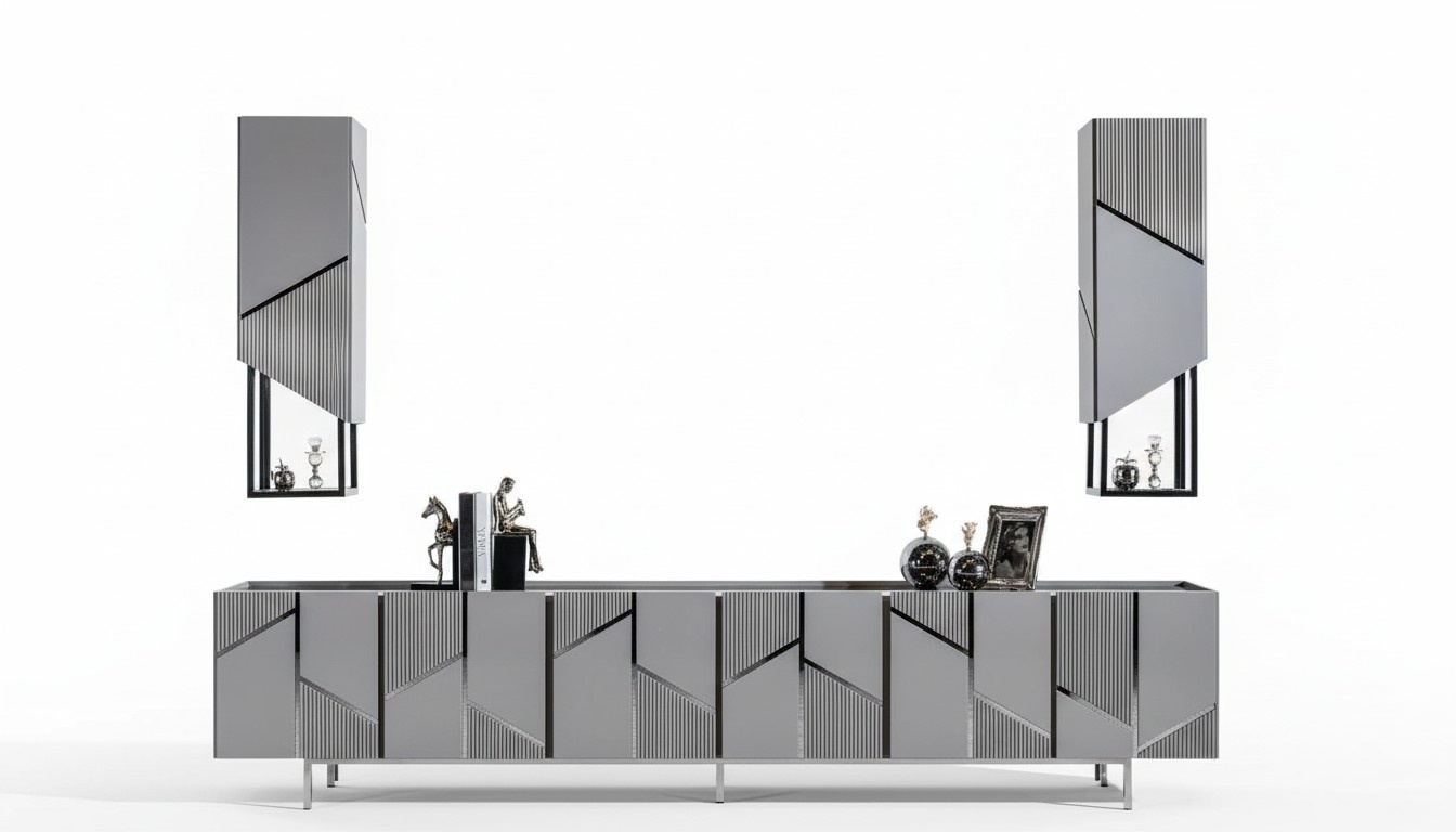 TV stand+2х shelves sideboard rtv lowboard living room wood modern New