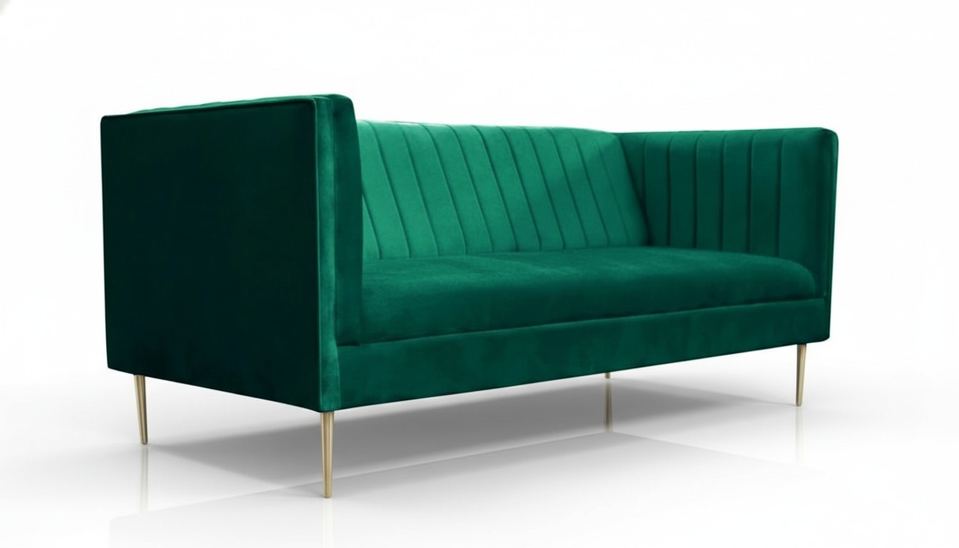 two-seater sofa sofas green fabric couches upholstery living room design luxury textile