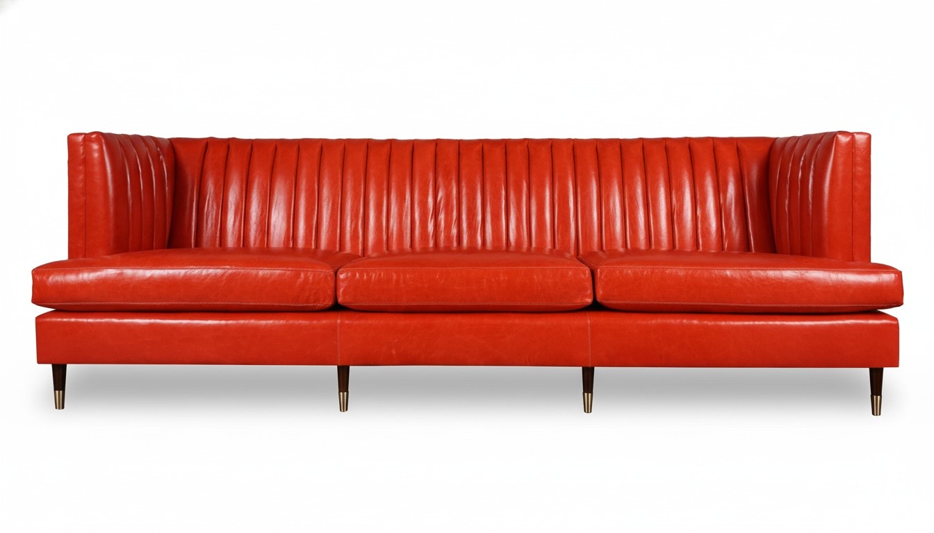 Design leather sofa club & lounge – comfortable upholstered bench seat