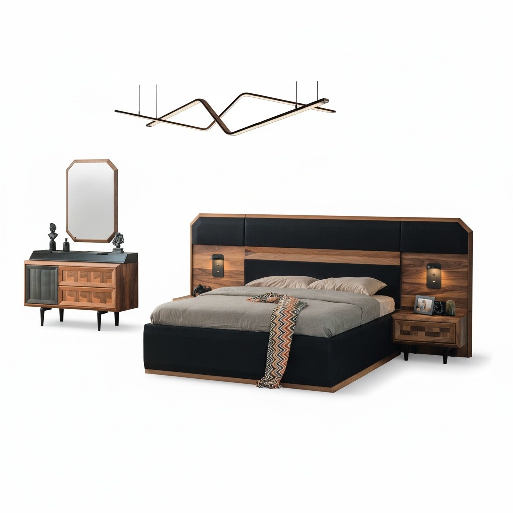 Unique Bedroom Furniture Bed Frame Luxury Bedside Tables Console