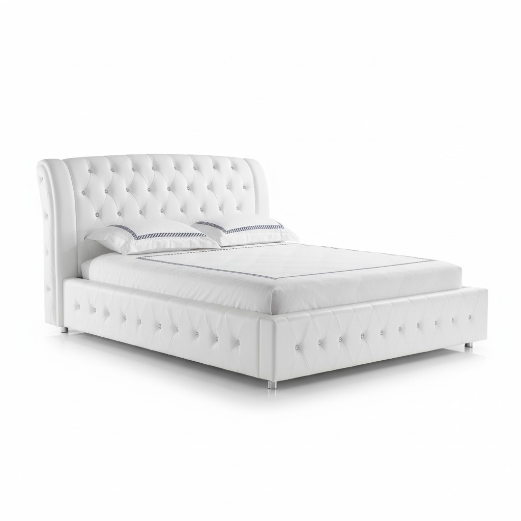Upholstered bed, marriage bed, leather bed, designer bed, double bed, bed frame S-9270.