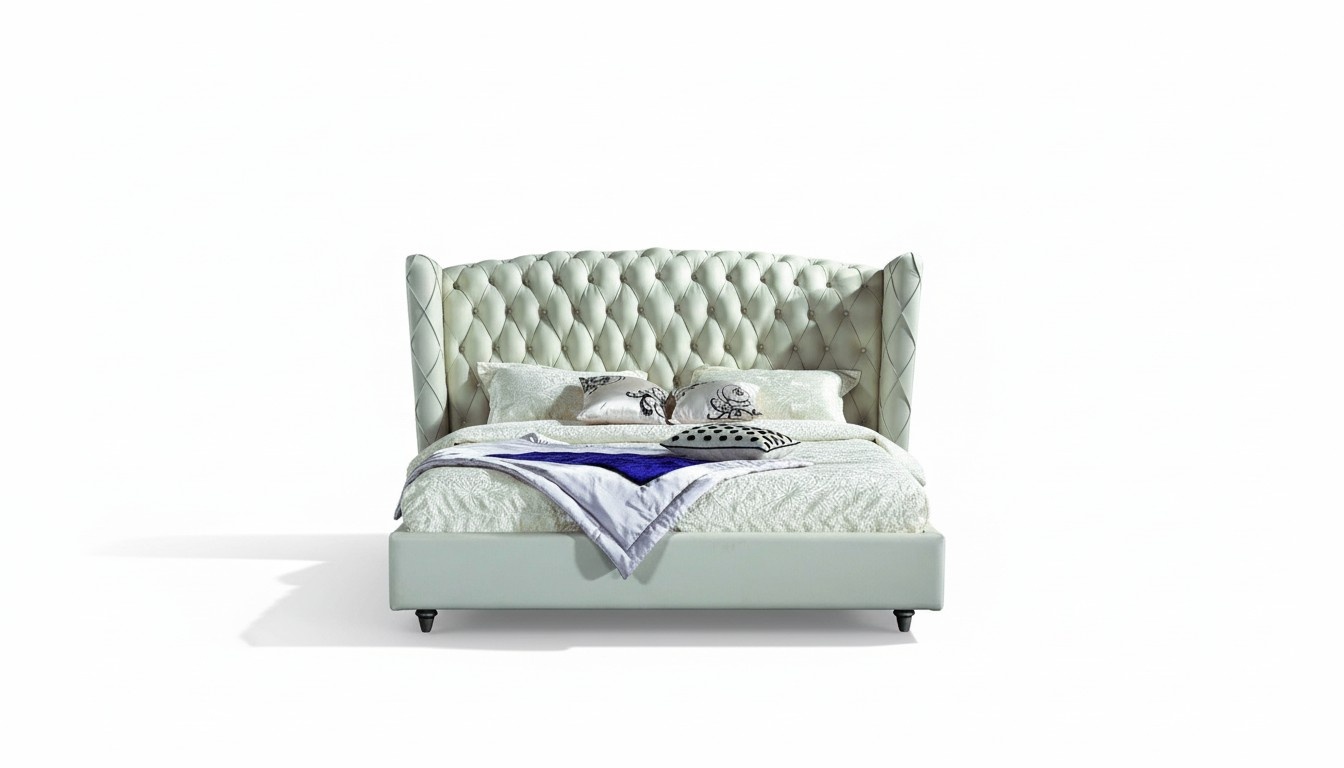 Upholstered bed, marriage bed, leather bed, designer bed, double bed, bed frame S-9231.