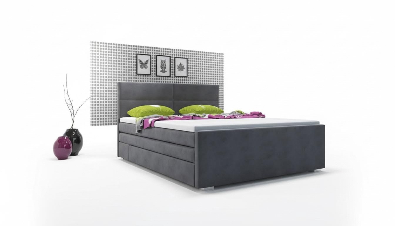 Upholstered Bed Frame Upholstery Designer Hotel Double Luxury Boxspring Beds New