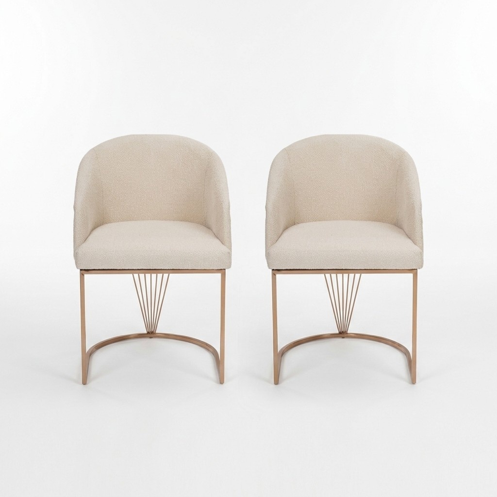 Upholstered chair 2x dining room chair wooden chair kitchen chair white modern gold