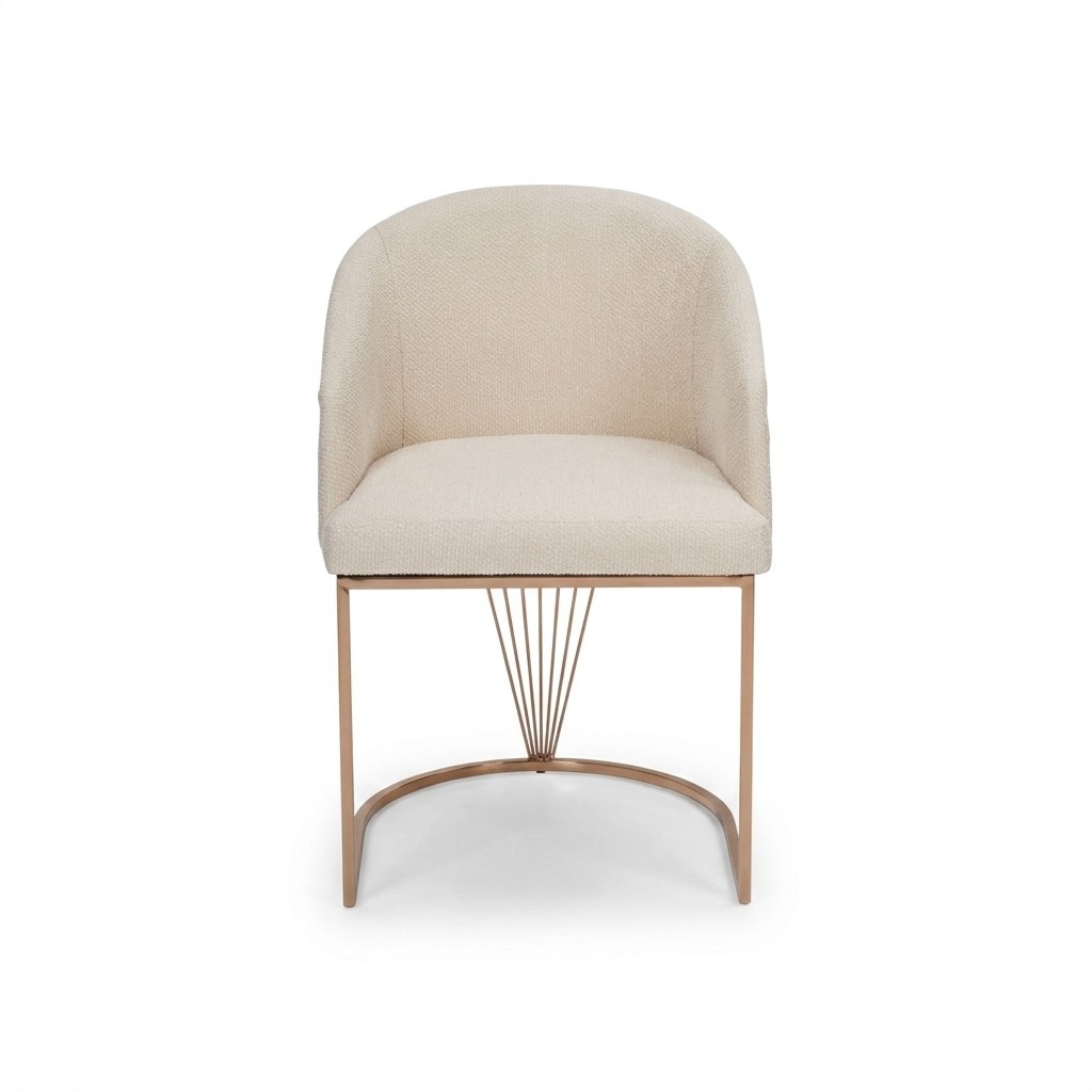 Upholstered chair dining room chair wooden chair kitchen chair white modern gold