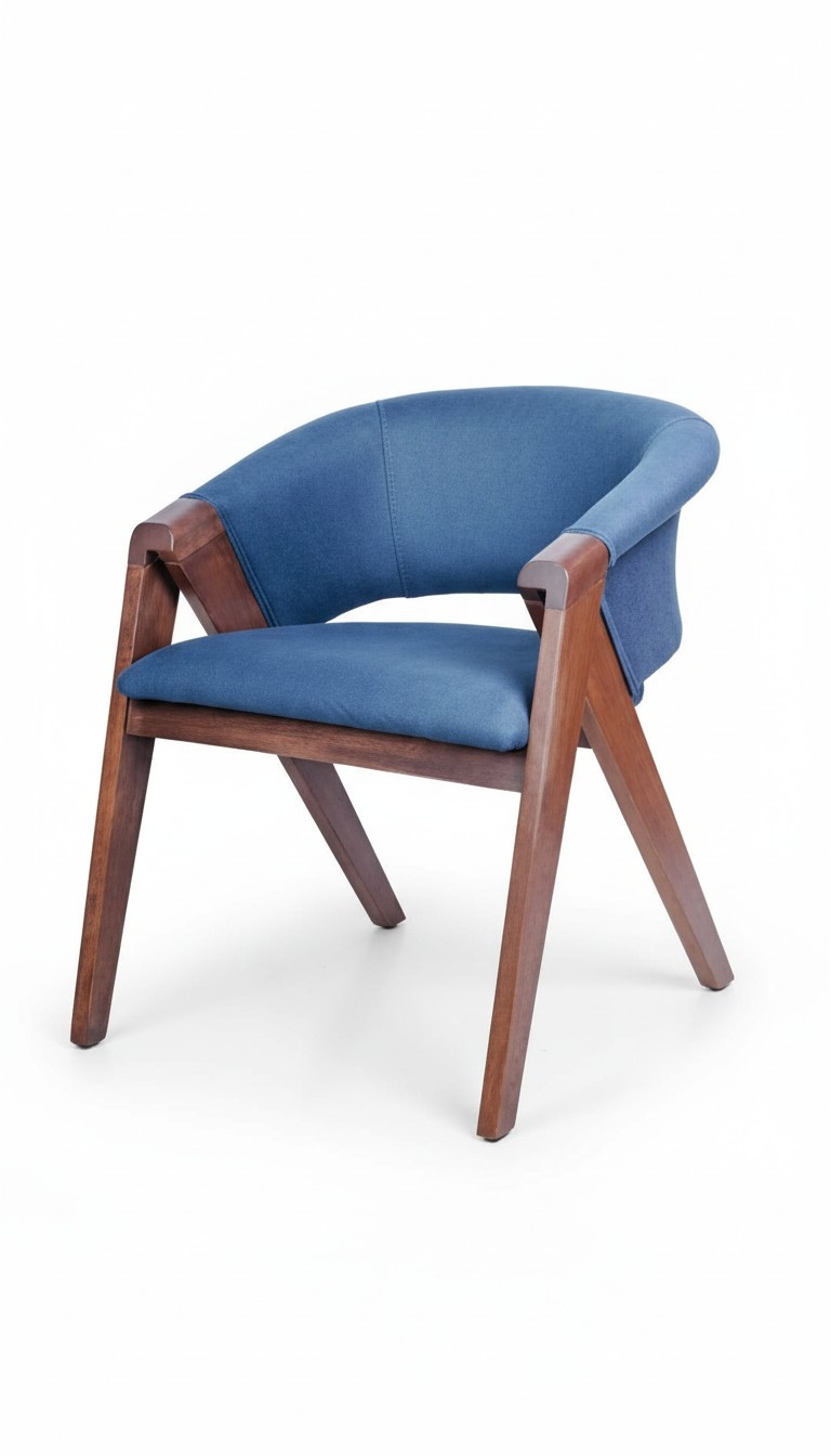 Upholstered chair Modern Design Textile Chair Blue Dining Luxury Furniture