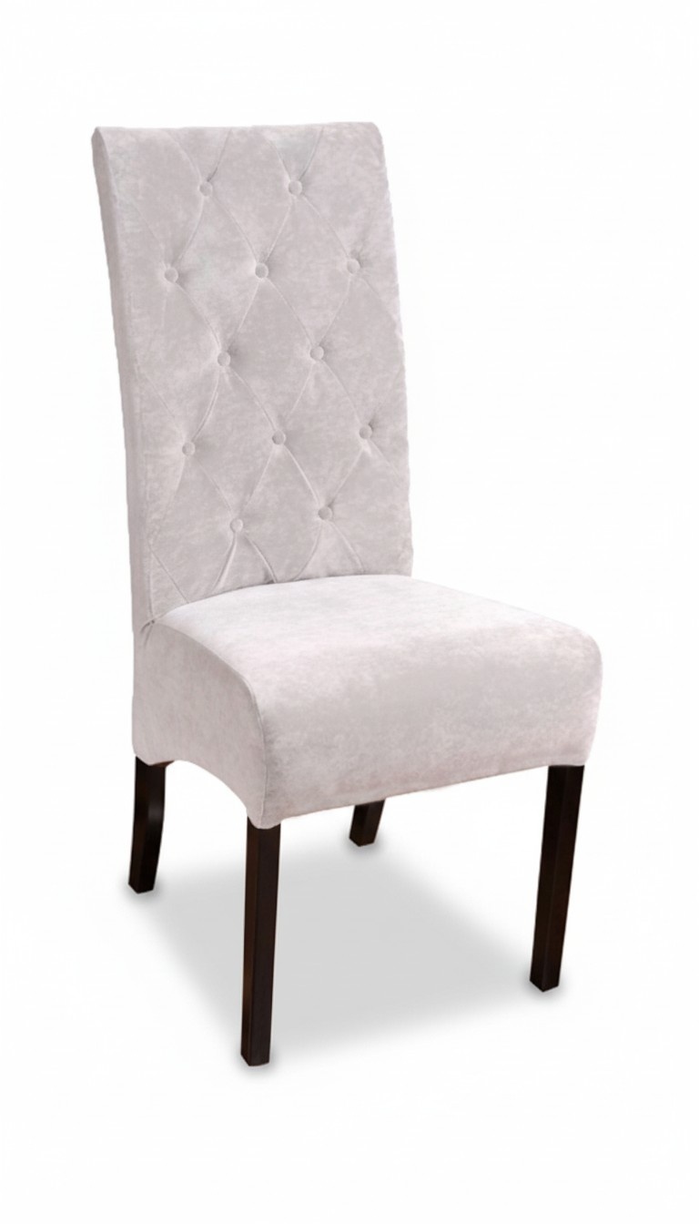 Designer 4x set modern chesterfiled style fabric soft upholstered chairs