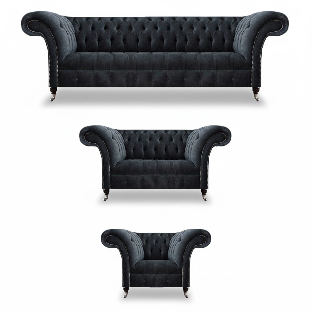 Upholstered furniture Luxury designer sofas Complete 3-piece living room sofa set