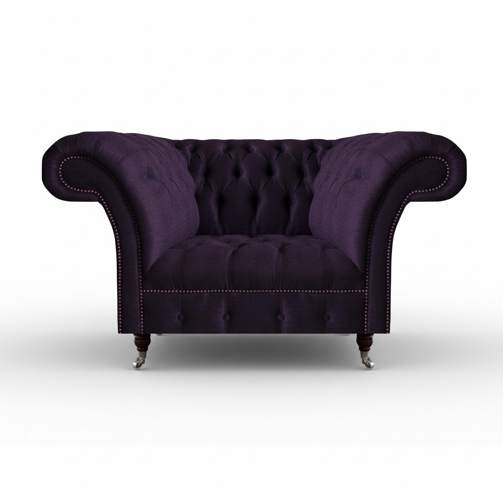 Upholstered furniture luxury armchair upholstered seat living room couch purple furniture Chesterfield