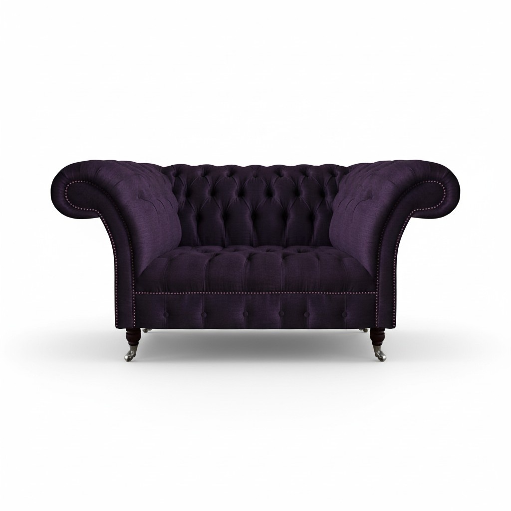 Upholstered furniture two-seater sofa couch living room design Chesterfield