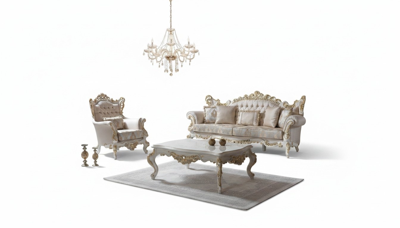 Upholstered sofa Complete sofa set Sofa set Beige Fabric sofa