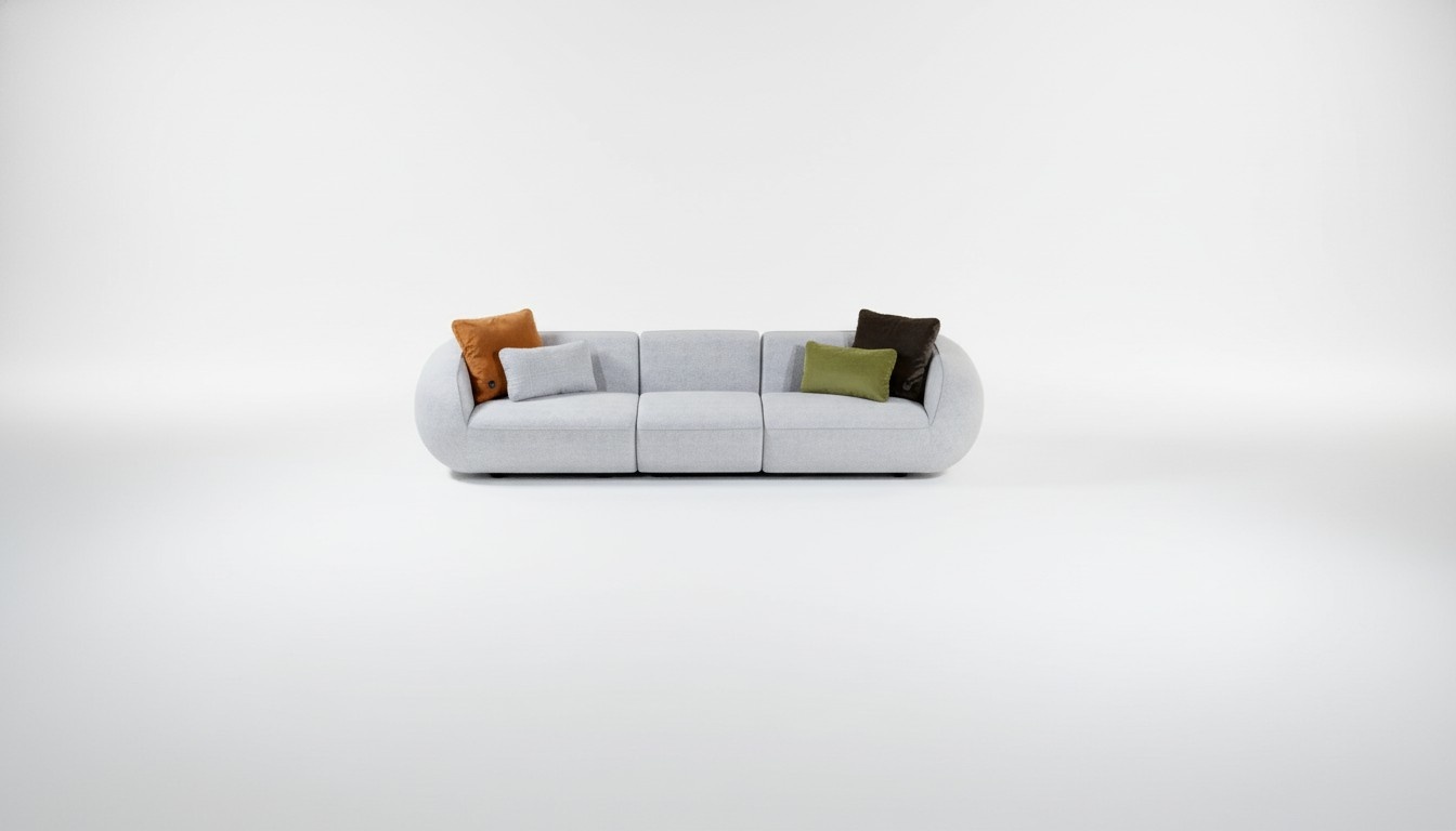 Upholstered Sofa Large Five-Seater Living Room Couch Modern Textile