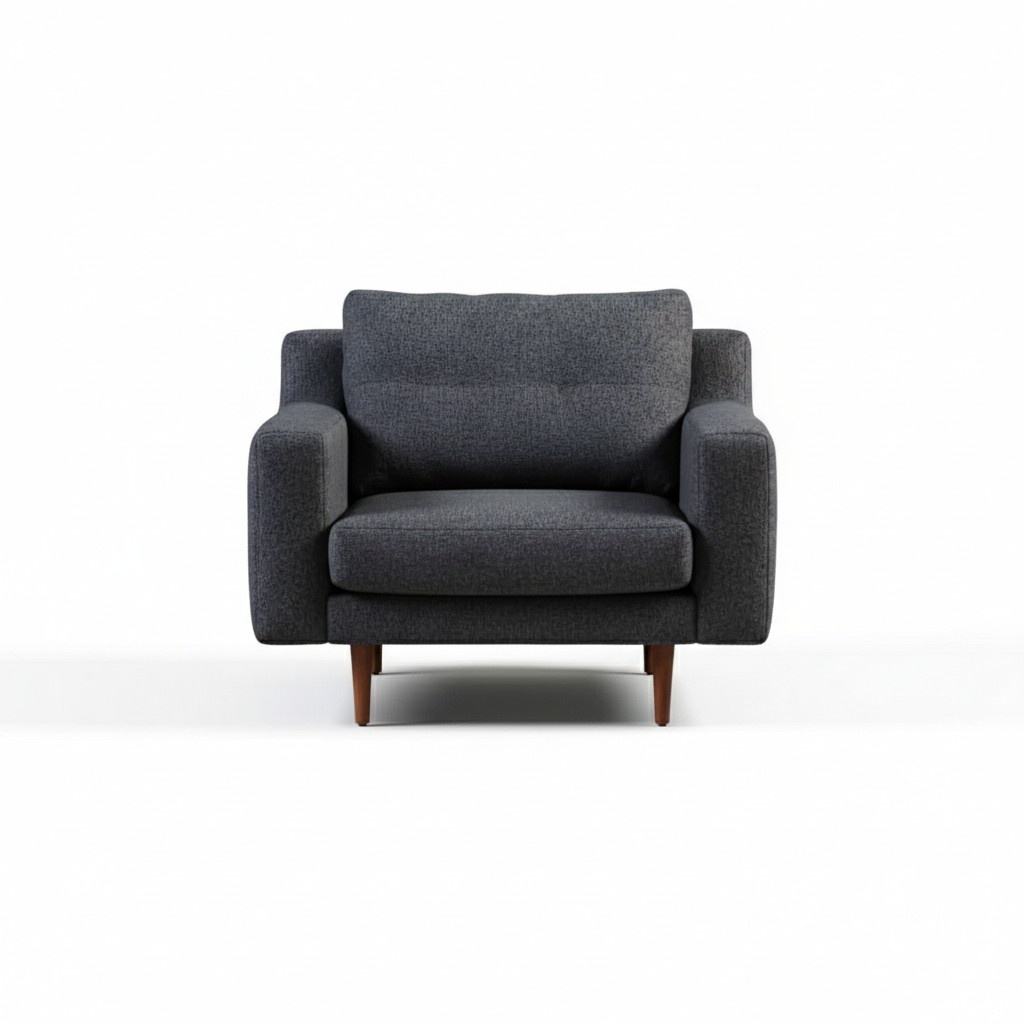 Upholstery Gray 1 Seater Living Room Furniture Stylish Armchair Modern Seat