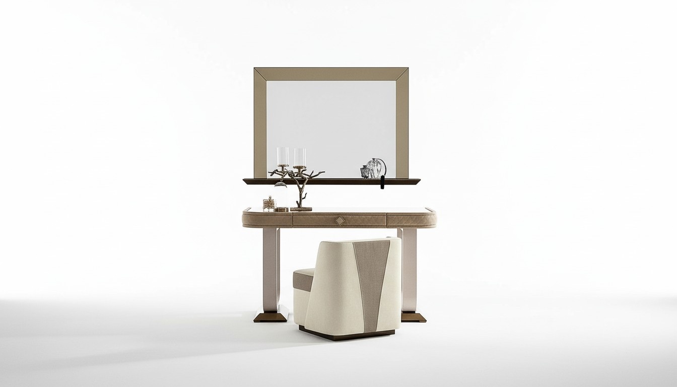 Dressing Table Bedroom Stool Set Dresser Table Modern Console Mirror