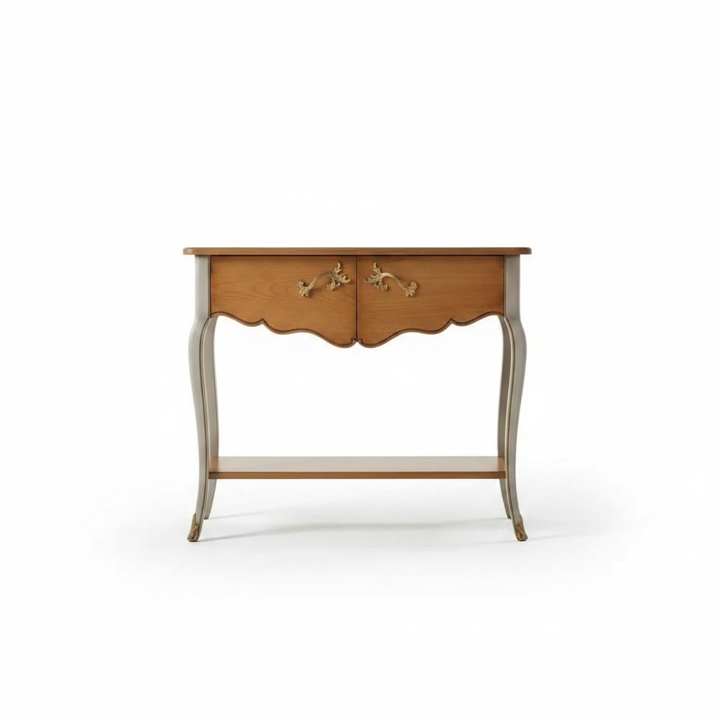 Dressing Table Console Luxury Brown Classic Wood Design Italian