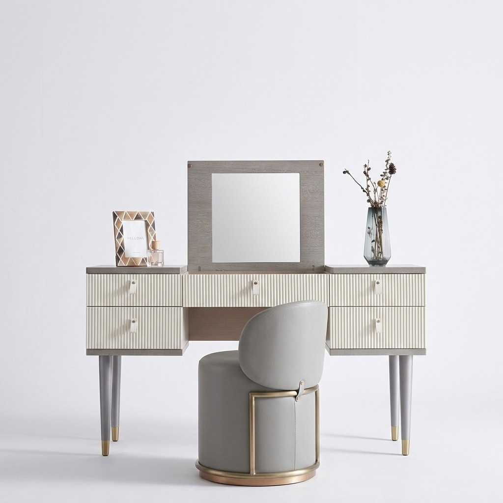 Dressing Table Consoles Table Secretary Cosmetic Mirror Commode Stool Tables 2tlg