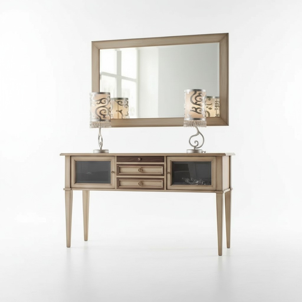 Dressing Table Mirror Consoles Design Furniture Luxury Dresser Wood Set