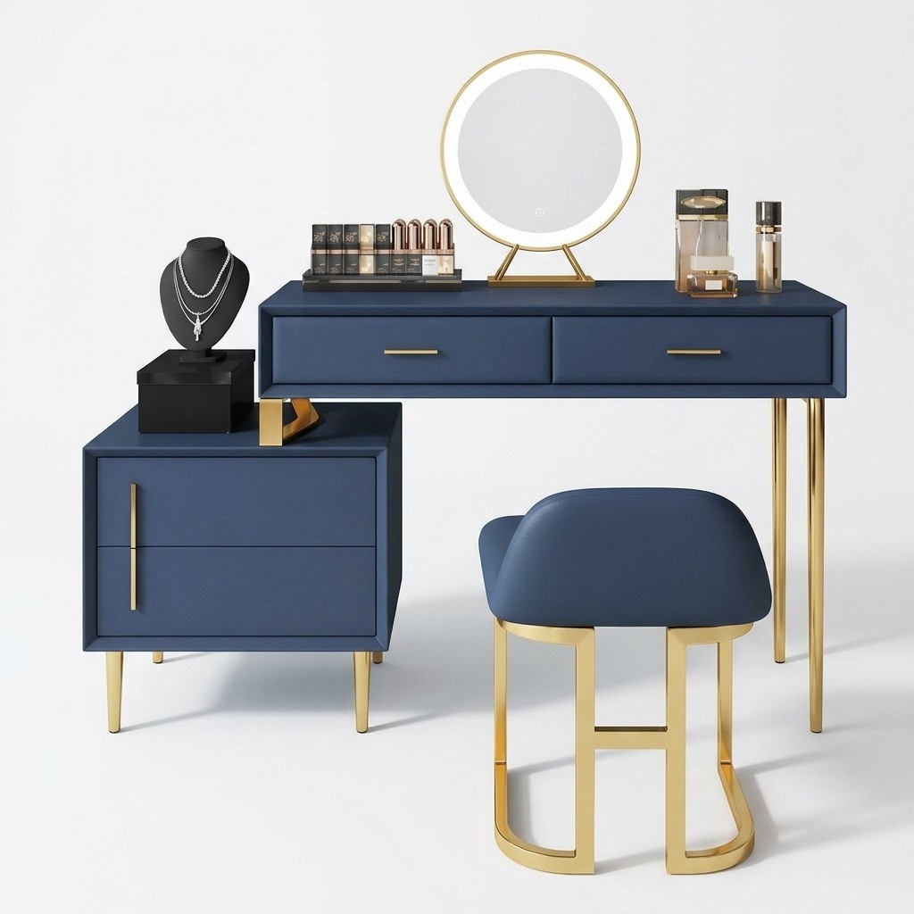 Dressing Table Mirror Stool Complete Set Dresser Bedroom
