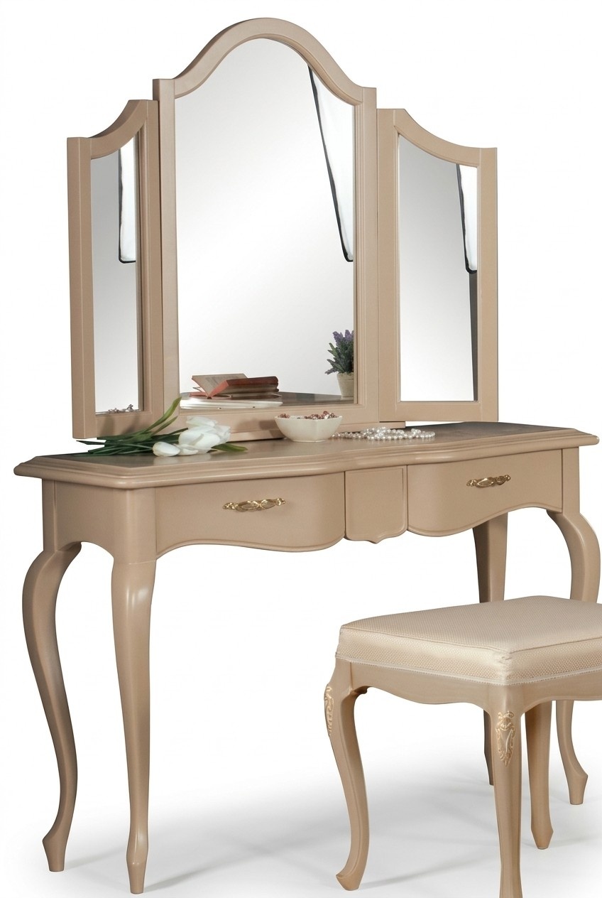 Dressing Table with Mirror Bedroom Furniture Design Bedside Table Stool 2pcs.