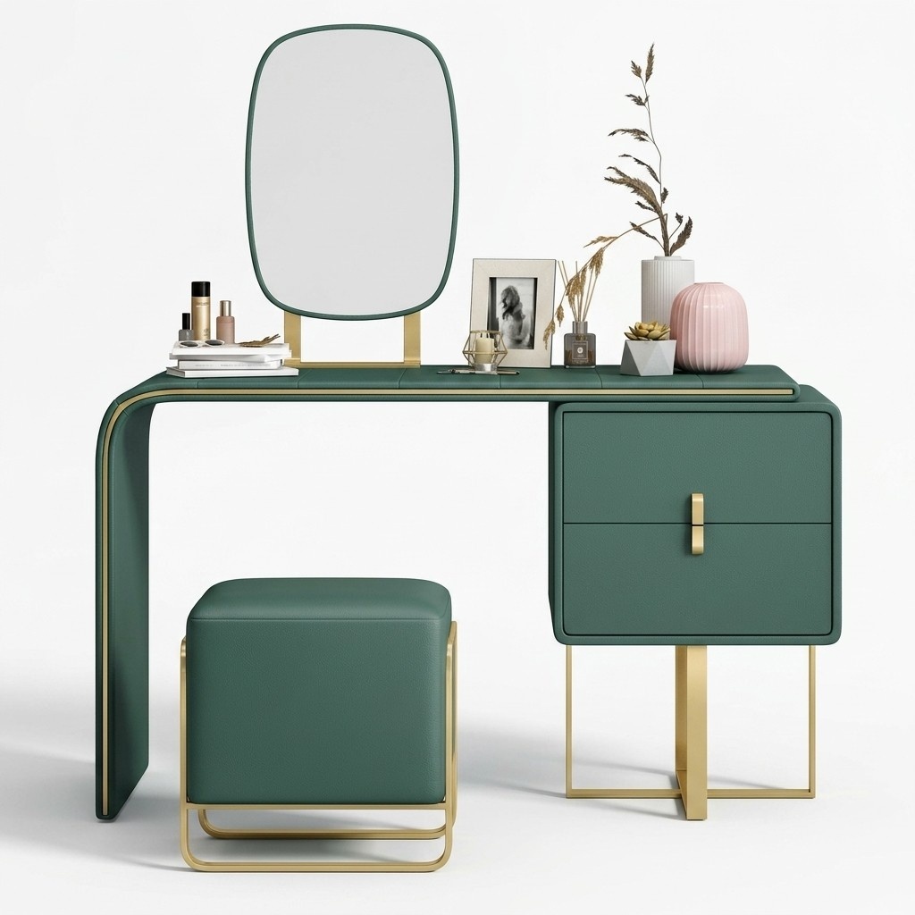 Dressing Table with Mirror Luxury Console Chest of Drawers Bedroom New 2-part Set