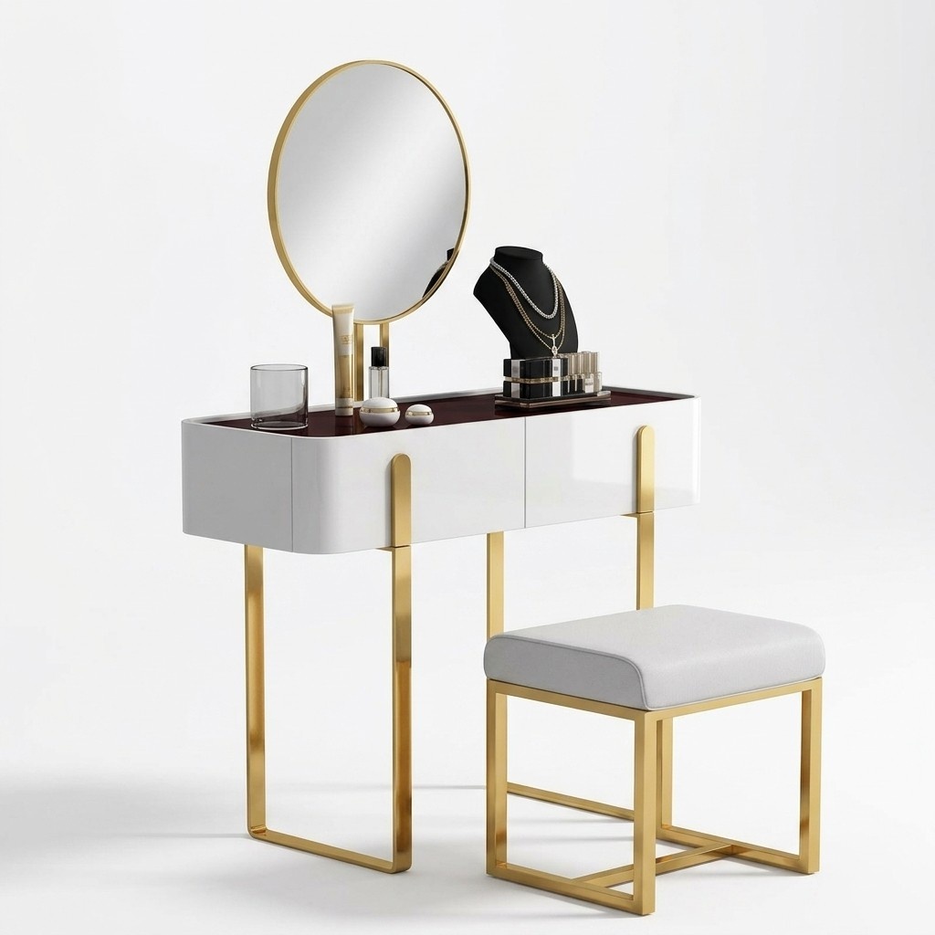 Dressing Table Modern Console Tables + Stools Dressing Table Make-Up Table with Bedroom Stool Set