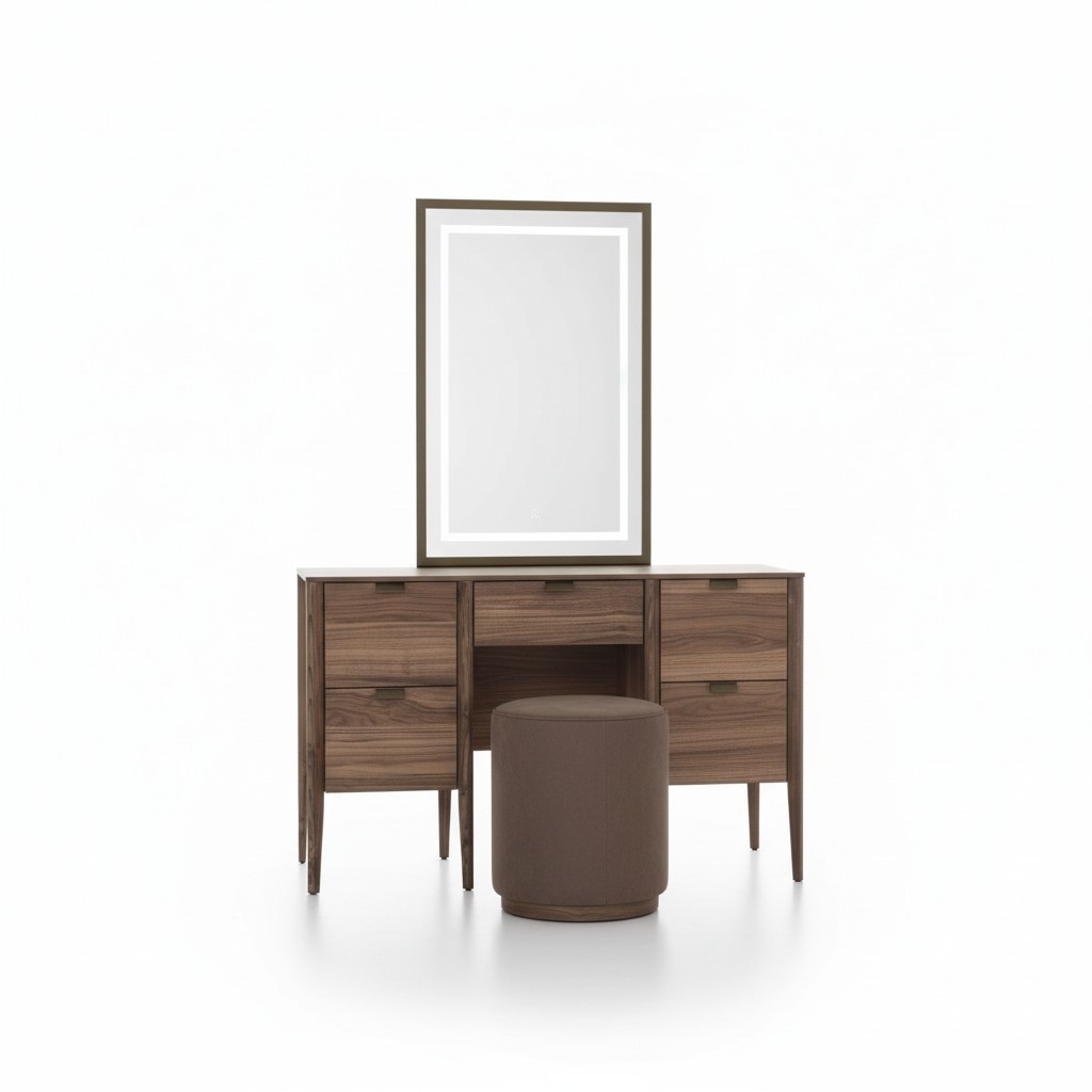 Dressing Table Set Console Mirror Material Wood Bedroom Furniture Design Stool