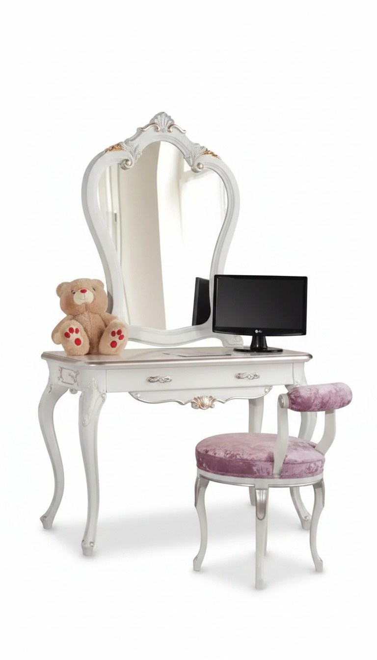 Dressing Table Set Console Mirror Bedroom Furniture Design2pcs Wood