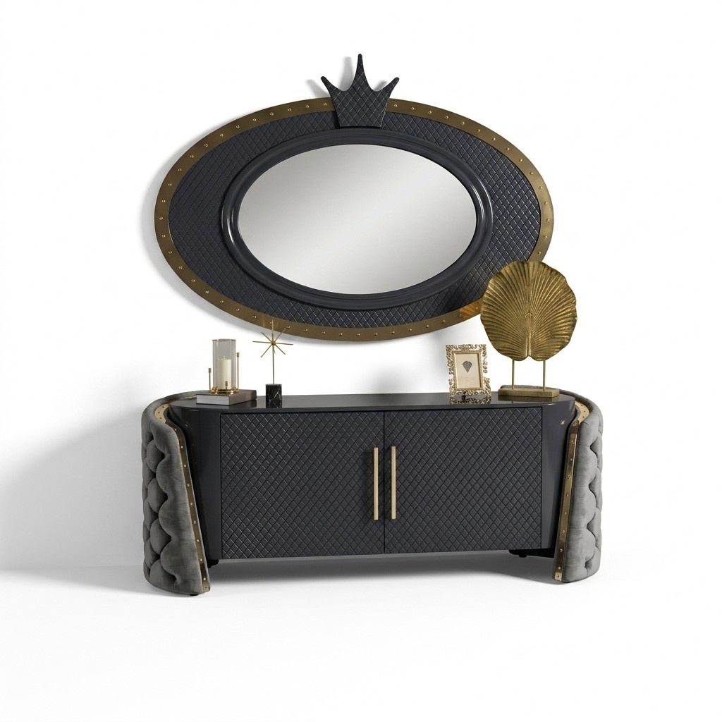 Dressing Table Set Console Mirror Bedroom Furniture Design Stool Set