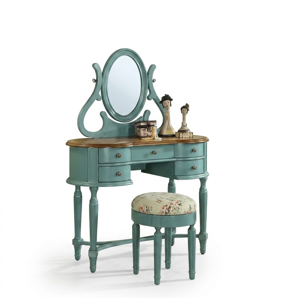 Dressing table stool console makeup tables table consoles secretary mirror 2-piece