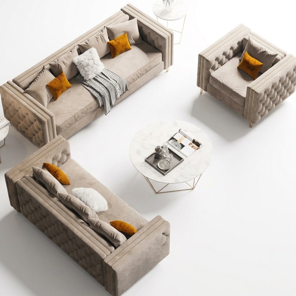 Velvet Living Landscape Relax Seat Design Couch Lounge Sofas Sofa 3 seater 233 cm