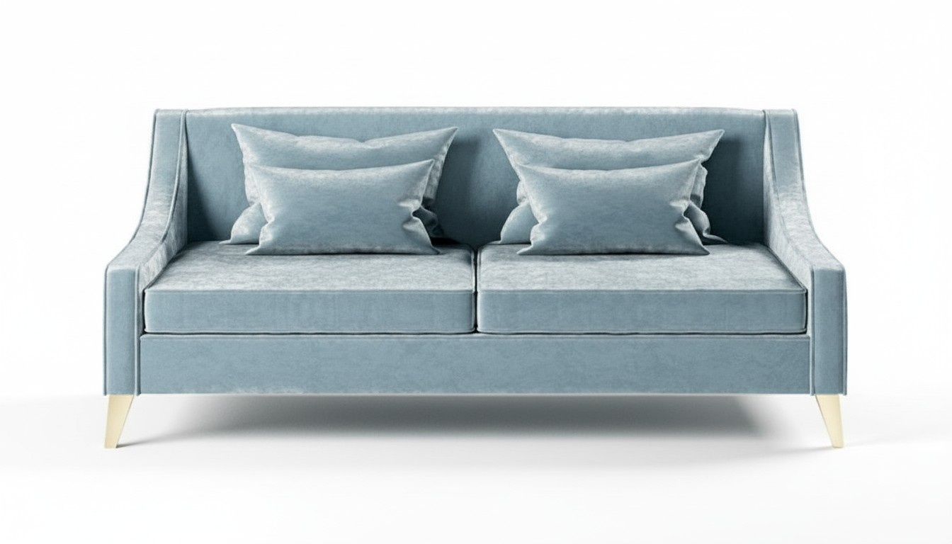 Velvet three seater sofa 3 seat sofas fabric living room polyester modern