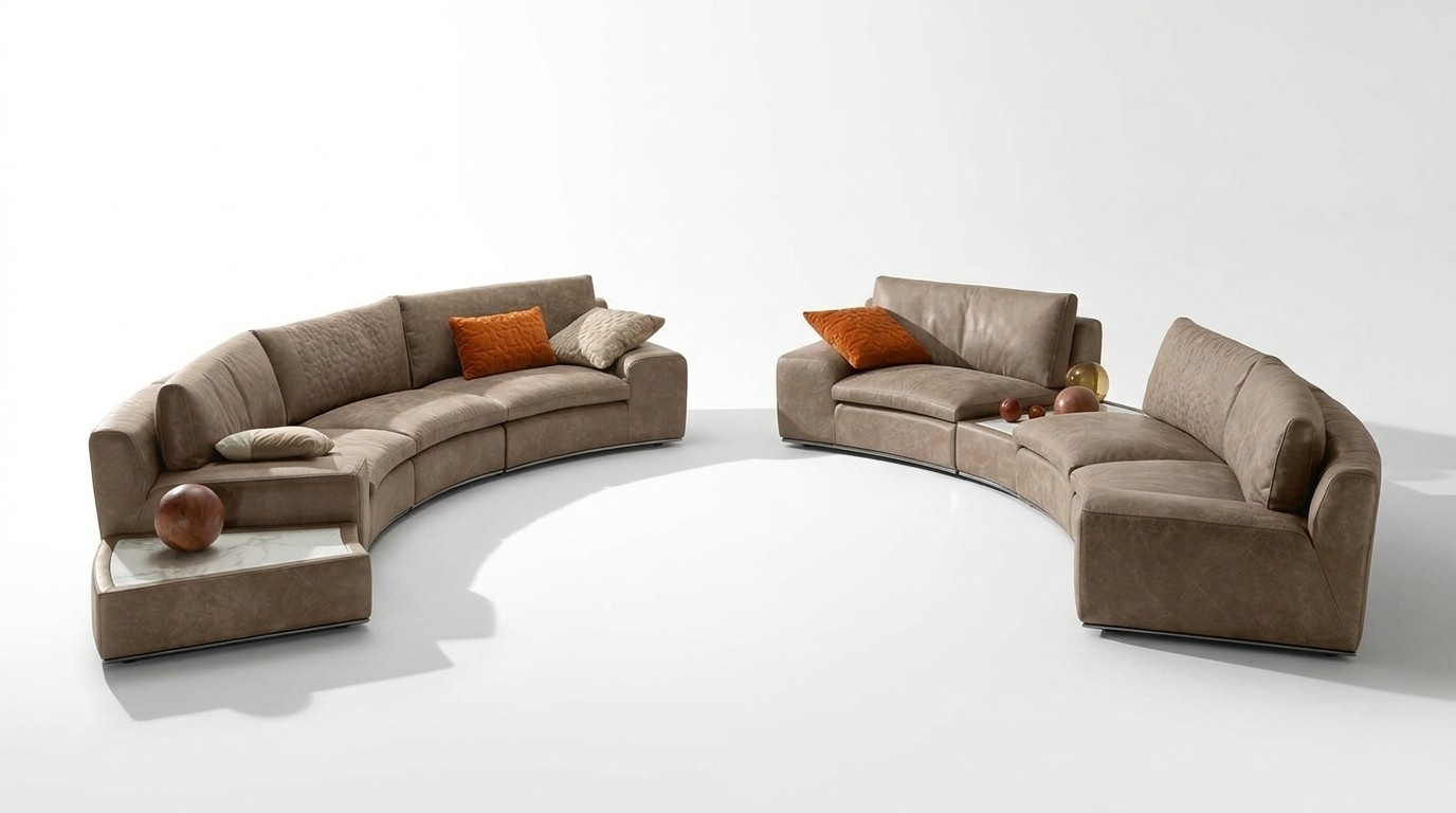 Villa round couch design living area round sofa couch furniture corner sofa