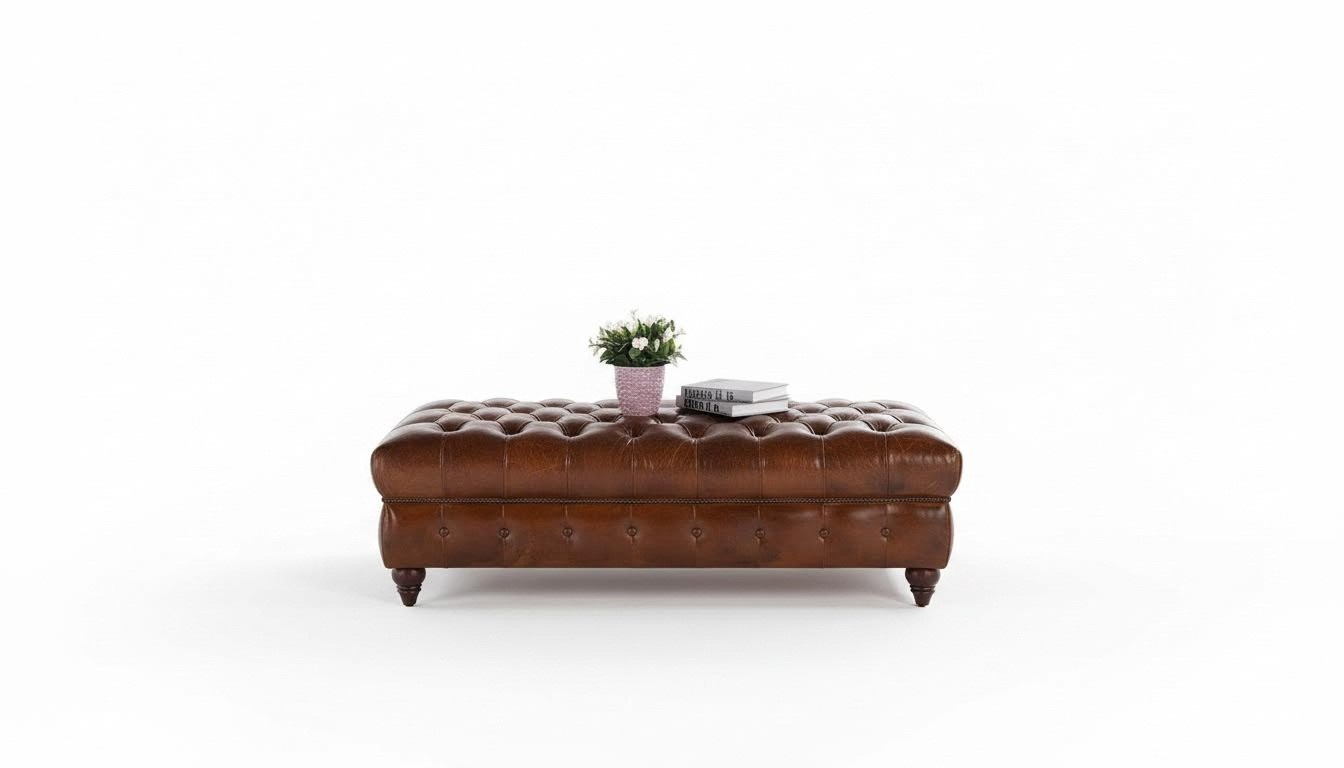 Vintage Chesterfield sofa set couch upholstery sofa leather 3 + 1 seater set 2 pieces.