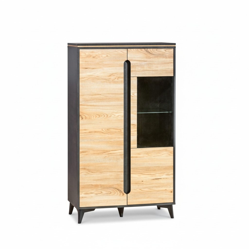 Display Cabinet Tall Cabinet Glass Cabinet Showcases Shelf Wood Living Room Furniture