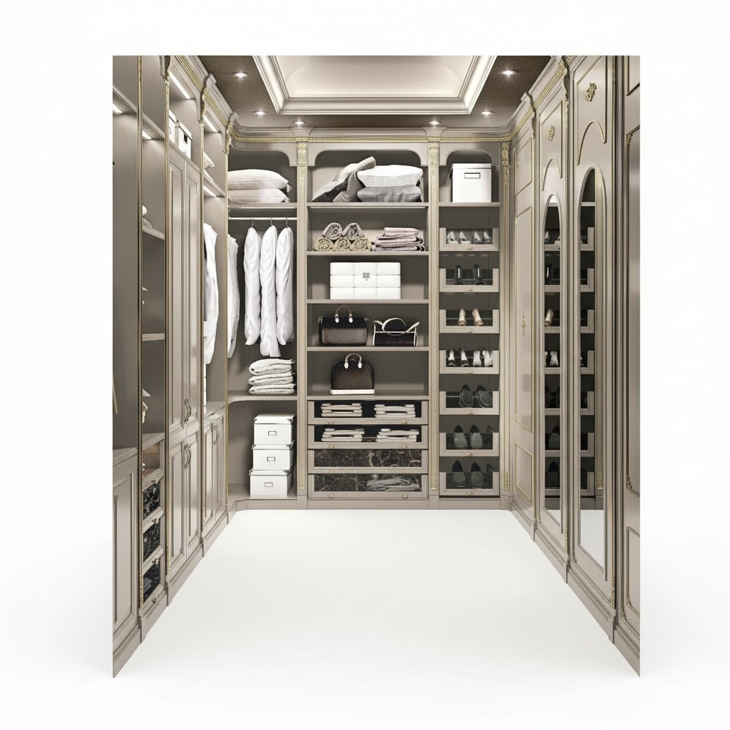 Walk-in closet Luxury changing room Classic wardrobe Made to measure