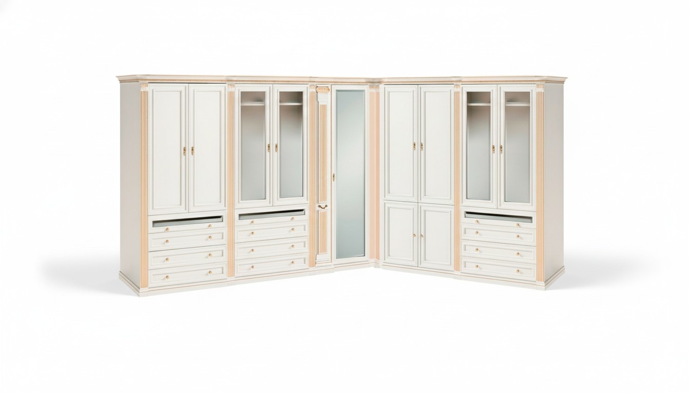 Walk-in modern wardrobe designer wooden corner cabinets wooden furniture