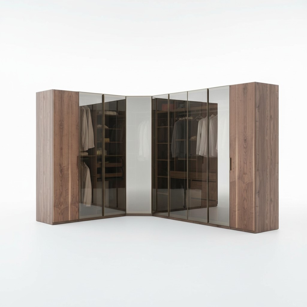 Walk-in Wardrobe Glass Wardrobe Transparent Doors Cabinet Corner Wardrobe New