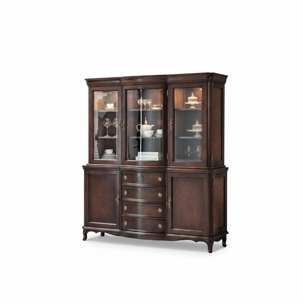 Wall cabinet noble sideboard wood baroque style buffet display cabinet new high gloss